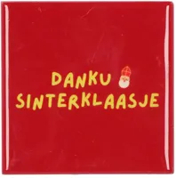 Daan Kromhout Design tegeltje keramiek danku sinterklaasje 10x10cm rood - thumbnail
