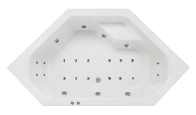 Lambini Designs Venetië bubbelbad 145x145cm elektronisch 6+4+2 hydrojets en 12 aerojets chroom