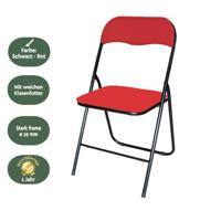 Klapstoel BRASQ FC100 rood-zwart - thumbnail