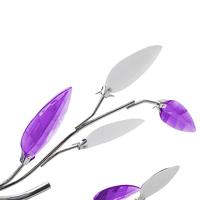 Lamp met kristallen bladeren van acryl voor 5x E14 paars en wit - thumbnail