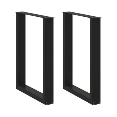 Eettafelpoten 2 st U-vormig 70x(72-73) cm staal zwart