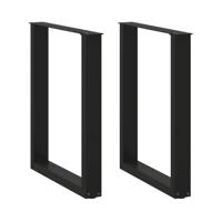 Eettafelpoten 2 st U-vormig 70x(72-73) cm staal zwart - thumbnail