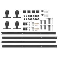 Doos met onderdelen voor schuifdeur 200 cm staal zwart - thumbnail