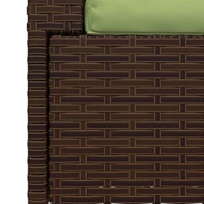 Bank 2-zits met kussens poly rattan bruin