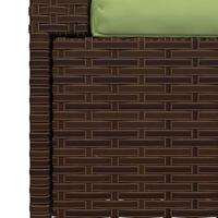 Bank 2-zits met kussens poly rattan bruin - thumbnail