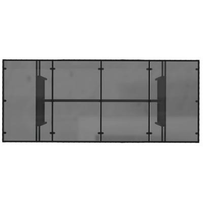 Tuintafel met glazen blad 190x80x74 cm poly rattan zwart - thumbnail