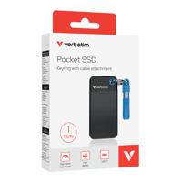 Verbatim Pocket 1 TB Externe SSD harde schijf USB-C 3.2 Gen 2 Zwart, Blauw 32191 - thumbnail