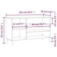 Schoenenkast 102x36x60 cm bewerkt hout hoogglans wit - thumbnail