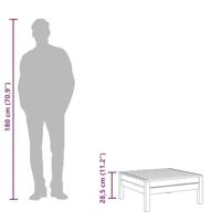 Tuinvoetenbank massief grenenhout grijs - thumbnail