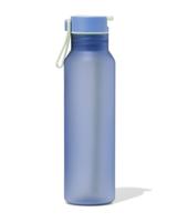 HEMA Waterfles met rietje 600ml roze (blauw) - thumbnail