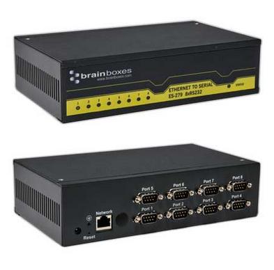 Brainboxes RS232 8 Port Ethernet naar seriële adapter