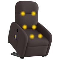 Sta-op-massagestoel verstelbaar stof donkerbruin - thumbnail