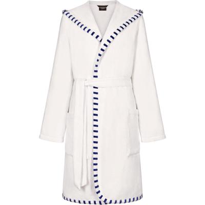 Cawö Cawo Dames Badjas Korte badjas met Capuchon 848 wit-breton 36/38