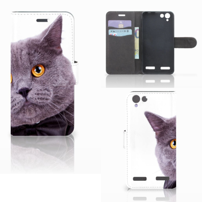 Lenovo Vibe K5 Telefoonhoesje met Pasjes Kat Lenovo Vibe K5 Telefoonhoesje met Pasjes Kat