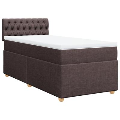 Boxspring met matras stof donkerbruin 90x200 cm - thumbnail