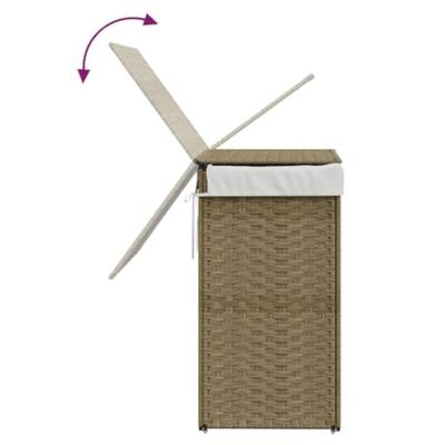 VidaXL Wasmand met deksel 46x33x60 cm poly rattan