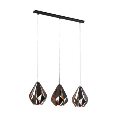 Eglo HanglampCarlton 1 zwart met roodkoper - 49991
