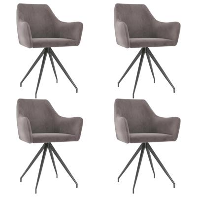 vidaXL Eetkamerstoelen 4 st fluweel lichtgrijs