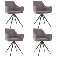 vidaXL Eetkamerstoelen 4 st fluweel lichtgrijs - thumbnail