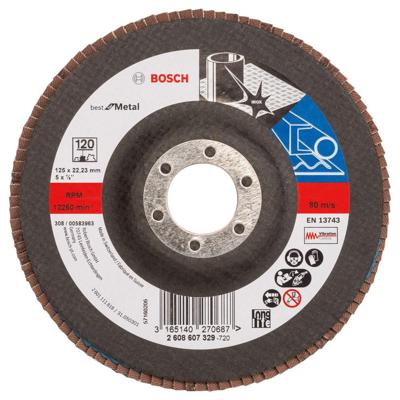 Bosch Accessories 2608607329 X571 Lamellenschijf Diameter 125 mm Boordiameter 22.33 mm Korrelgrootte (num) 120 Staal 1 stuk(s)