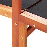 Tuinstoel met voetensteun massief eucalyptushout en textileen - thumbnail