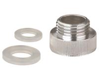 MV-2PR verbindingsstuk ¾" x ½", chroom van aluminium afmetingen: ½" buitendraad. x ¾" binnendraad geschikt voor standaard handdouches garantie: 3 jaar - thumbnail