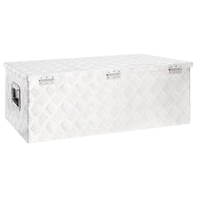 VidaXL Opbergbox 90x47x33,5 cm aluminium zilverkleurig