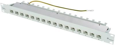 Telegärtner J02022A0050 schakelbord - schakelpanelen (10 Gigabit Ethernet, RJ45, Cat6a, grijs, 482,6 mm, 44 mm)