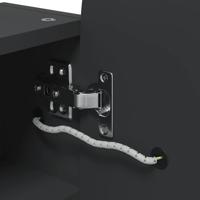 Badkamerkast met spiegel en LED gebogen 42x13x70 cm zwart - thumbnail