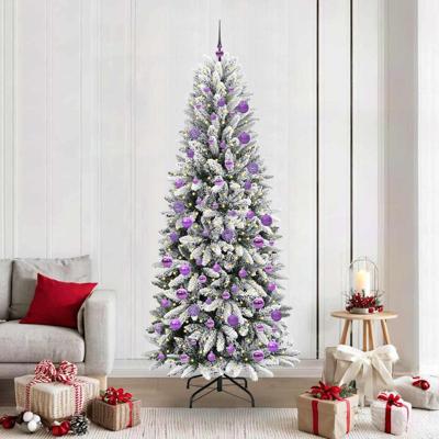 VidaXL Kunstkerstboom wit 210 cm pvc en plastic en staal en pe