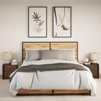 Nachtkastjes met LED 2 st bewerkt hout bruin eikenkleur - thumbnail