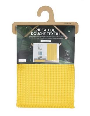 Urban Living Douchegordijn met ringen - okergeel - 180 x 200 cm