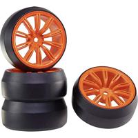 Reely 1:10 Straatmodel Complete wielen Drift 10-dubbelspaaks Signaalrood 1 stuk(s) - thumbnail