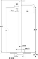 Ben Lavion badmengkraan vrijstaand vloermontage gestructureerd zwart - thumbnail