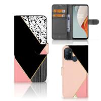OnePlus Nord N100 | Book Case | Zwart Roze Vormen - thumbnail