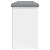 Schoenenbank 102x32x50 cm bewerkt hout wit - thumbnail