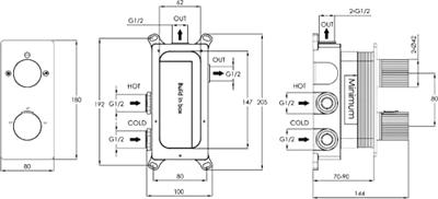 Ben Engraved Line Slim inbouw regendoucheset Ø25cm met plafondaansluiting geborsteld messing pvd-coating