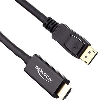 Delock 85955 DisplayPort-kabel DisplayPort / HDMI Aansluitkabel DisplayPort-stekker, HDMI-A-stekker 1 m Zwart Vergulde steekcontacten, 4K UHD