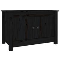 VidaXL Schoenenkast 70x38x45,5 cm massief grenenhout zwart - thumbnail