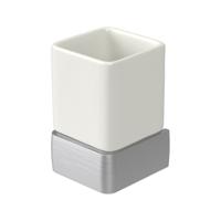 Bekerhouder Haceka Aline Brushed 7,4x11,4 cm Keramiek Geborsteld Zilver - thumbnail
