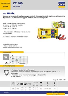 Gys Acculader CT 160, 12/24V, Traditioneel - 5192024106