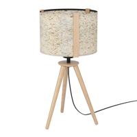 Stars of Light Tafellampje TripodHontongas hout met beige kap - 390325 - thumbnail