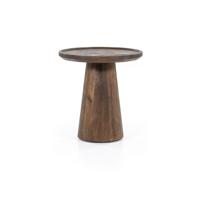 Eleonora Ronde Bijzettafel 'Ron' Mangohout, kleur Bruin, 46cm - thumbnail