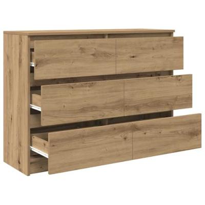 Dressoir 100x35x76 cm spaanplaat ambachtelijk eikenkleurig