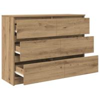 Dressoir 100x35x76 cm spaanplaat ambachtelijk eikenkleurig - thumbnail