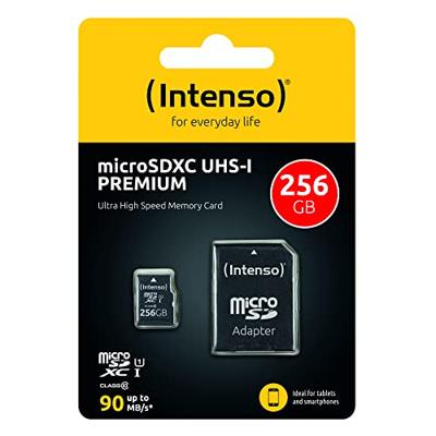 Intenso Premium microSDXC-kaart 256 GB Class 10, UHS-I Incl. SD-adapter
