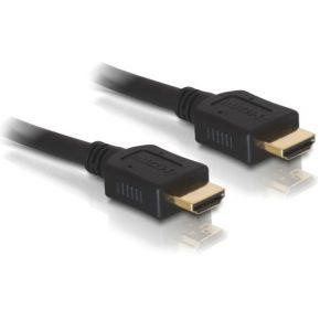 Delock 84408 HDMI-kabel HDMI Aansluitkabel HDMI-A-stekker 3 m Zwart Rond, Afgeschermd, Vergulde steekcontacten, Verdraaid