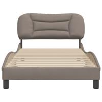 Bedframe zonder matras 100x200 cm stof taupe - thumbnail