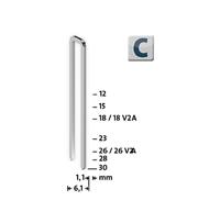 Novus Office 105106300 Nieten met smalle rug Type 4 1100 stuk(s) Afm. (l x b) 23 mm x 6 mm - thumbnail