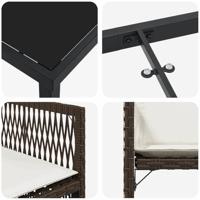 5-delige tuinset met kussens bruin poly rattan - thumbnail